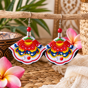 Embroidered Boho Earings