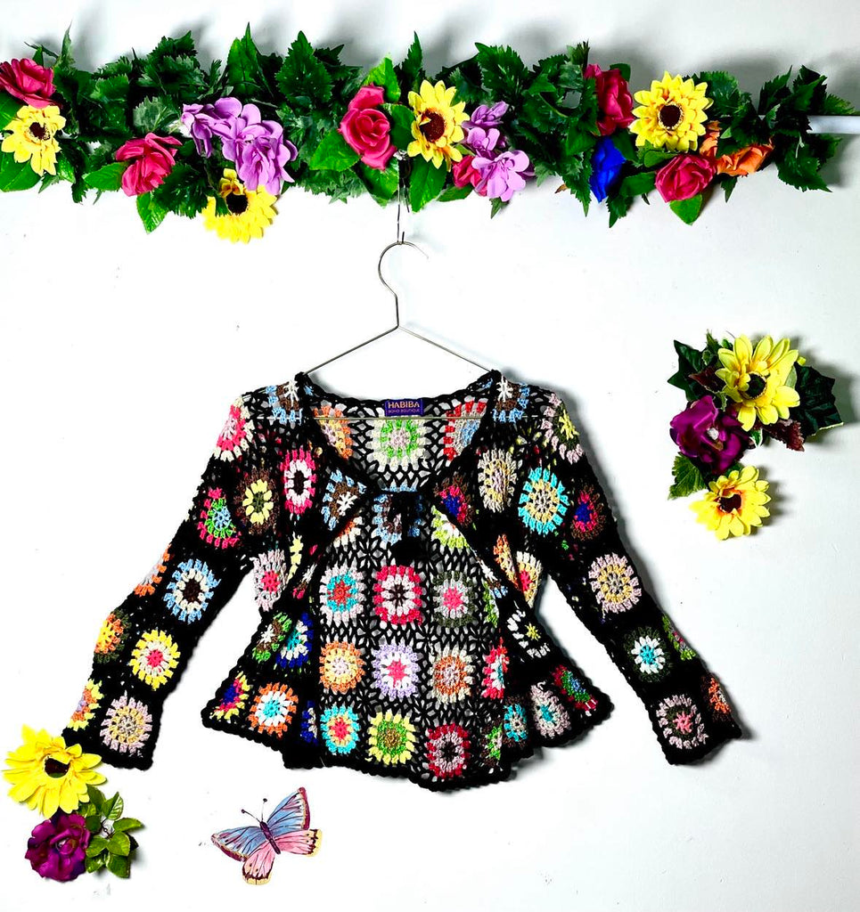 Boho Crochet Cropped Jacket