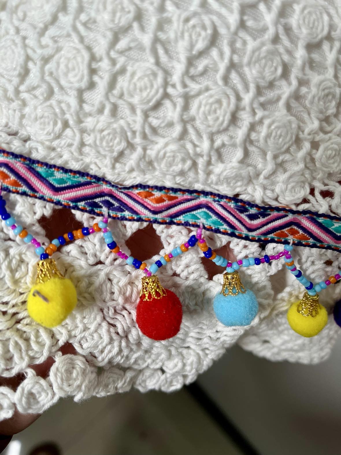 Cotton Crochet Pom-Pom Bra