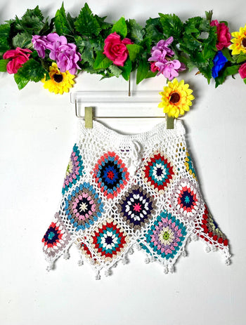 Boho Crochet Mini Skirt