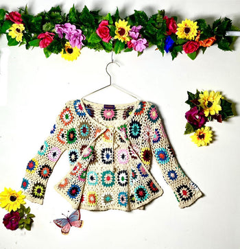 Boho Crochet Cropped Jacket