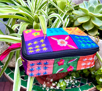 Boho Silk Patch Cosmetic Bag