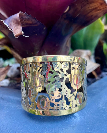 Brass Cuff Cut-Out Bangle