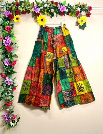 Tie-Dye Patch Wide-Leg Pants