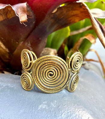 Spiraled Brass Cuff Bangle