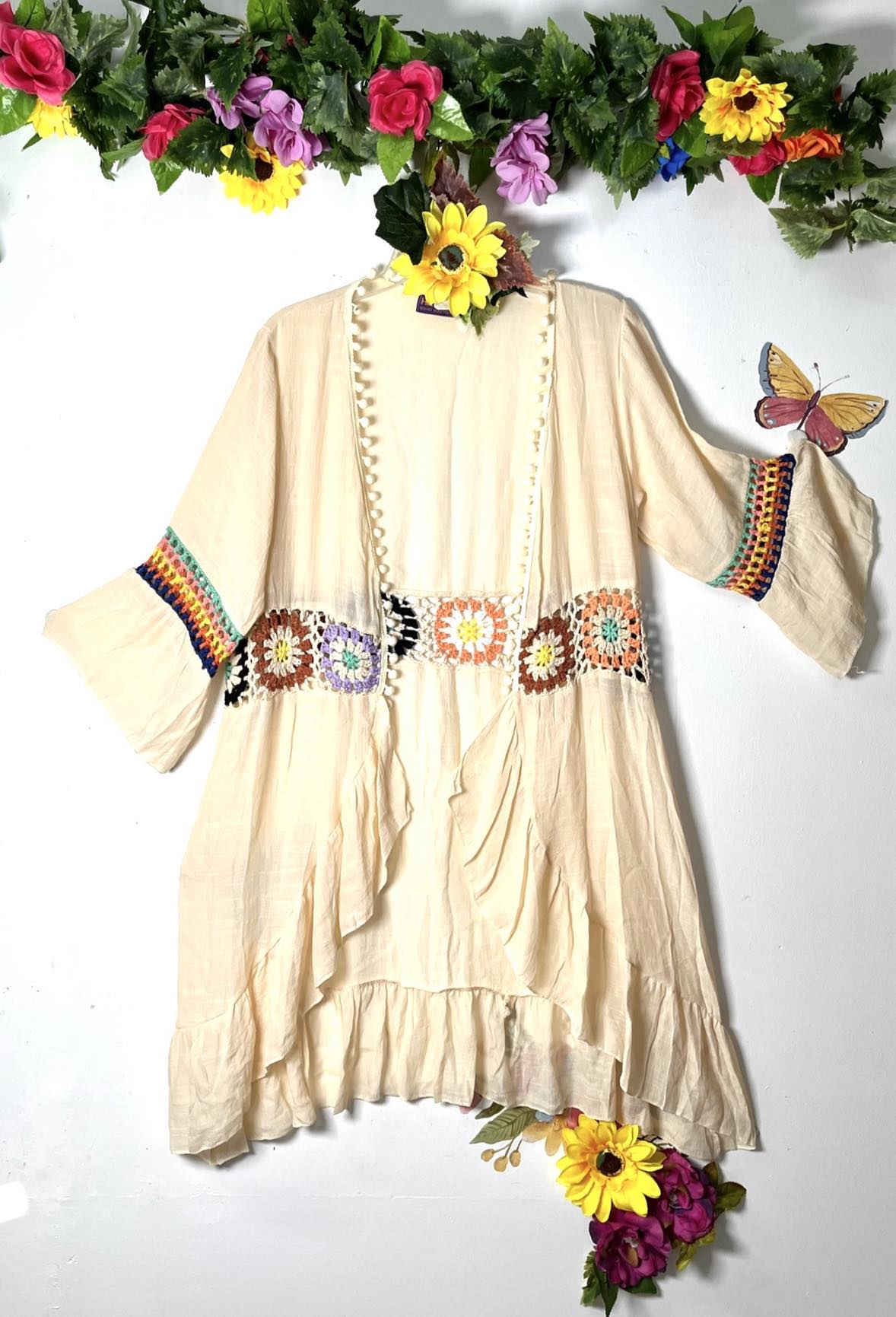 Cotton Granny Square Kimono