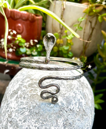 Silver Cobra Wrap Bangle