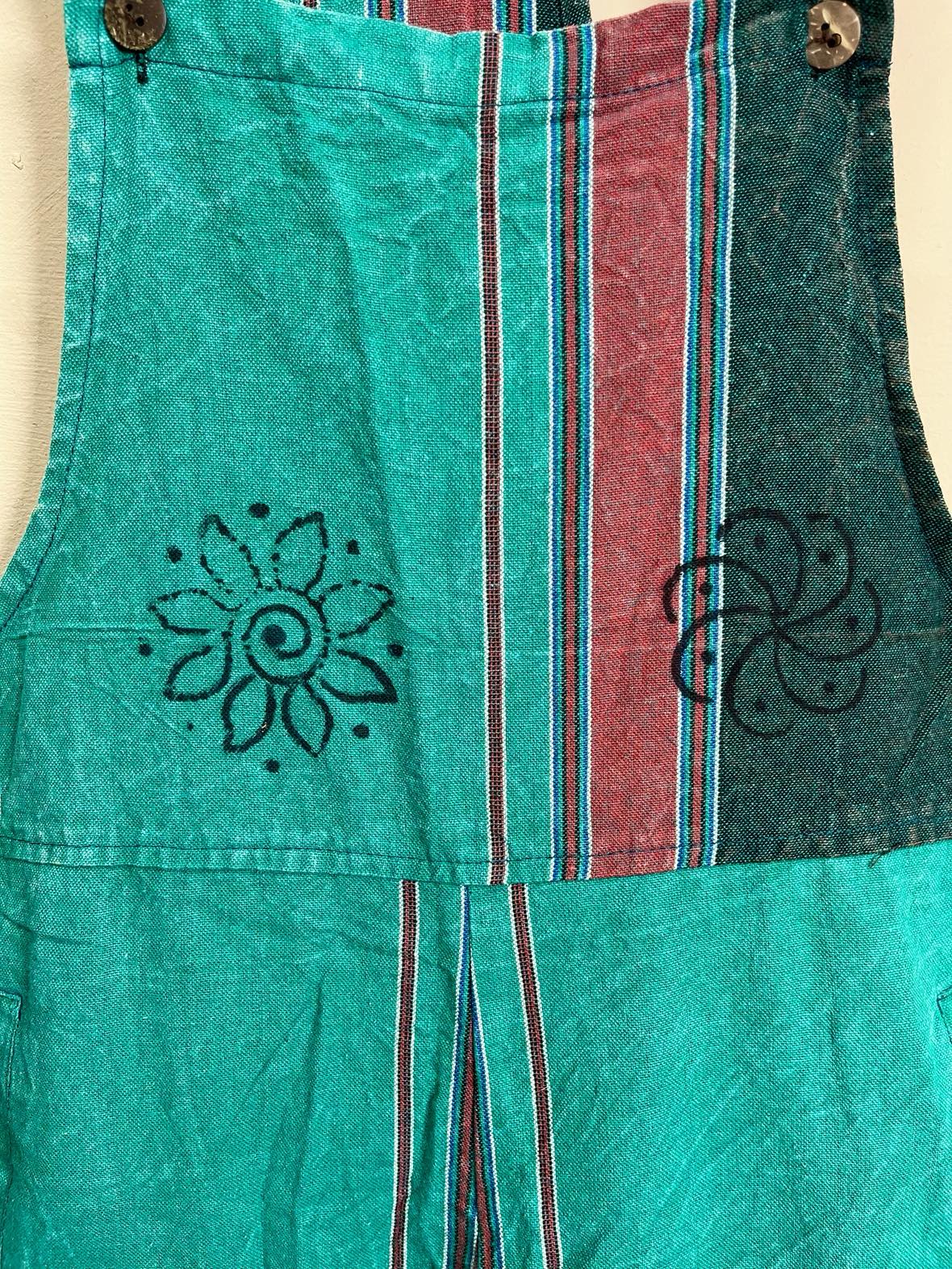 Sharma Hippie-Print Dungarees M/L
