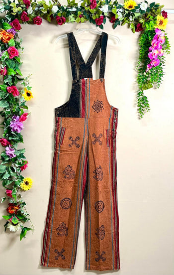 Sharma Hippie Print Dungarees MED
