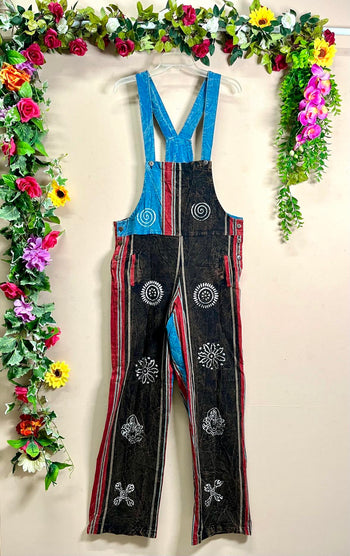 Sharma Hippie-Print Dungarees L/XL