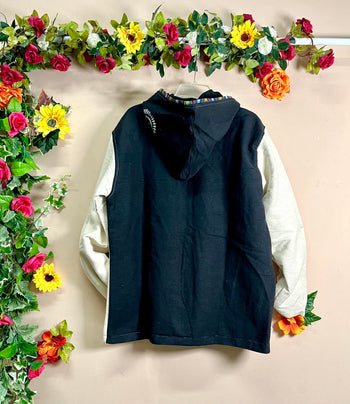 Tibetan Fleece Jacket - Cream & Black
