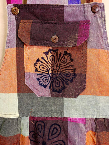 Patchwork Nappy Dungarees Large