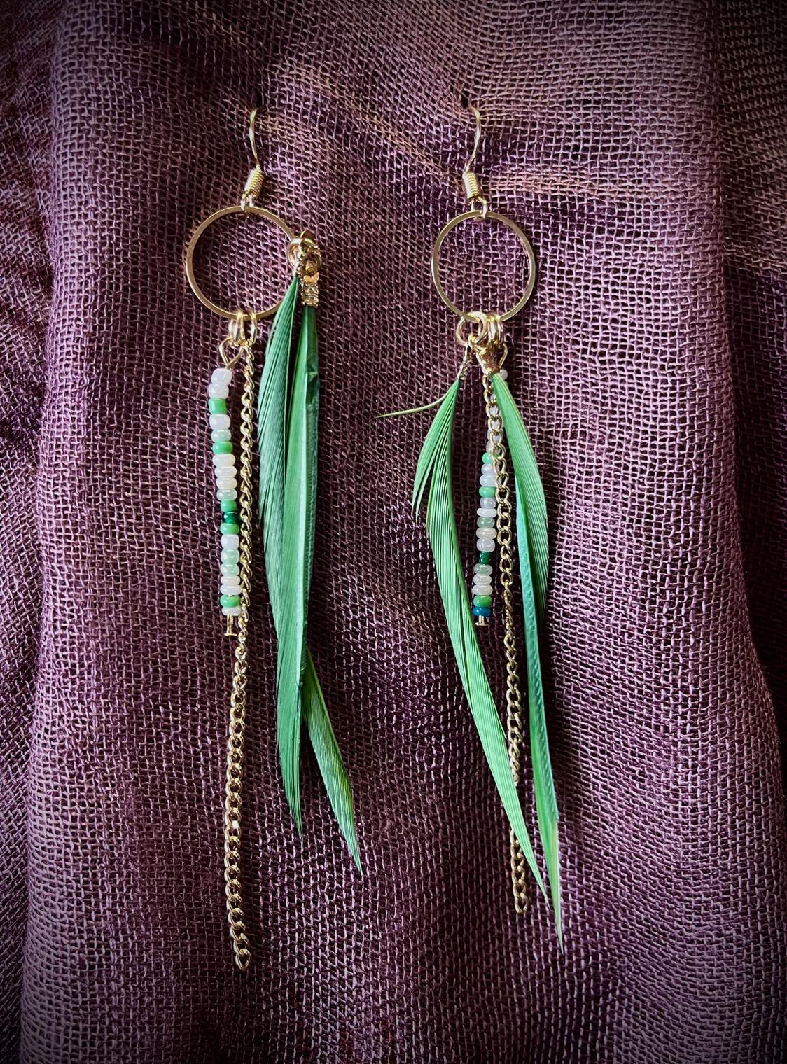 Feather Tail Hoop Earings