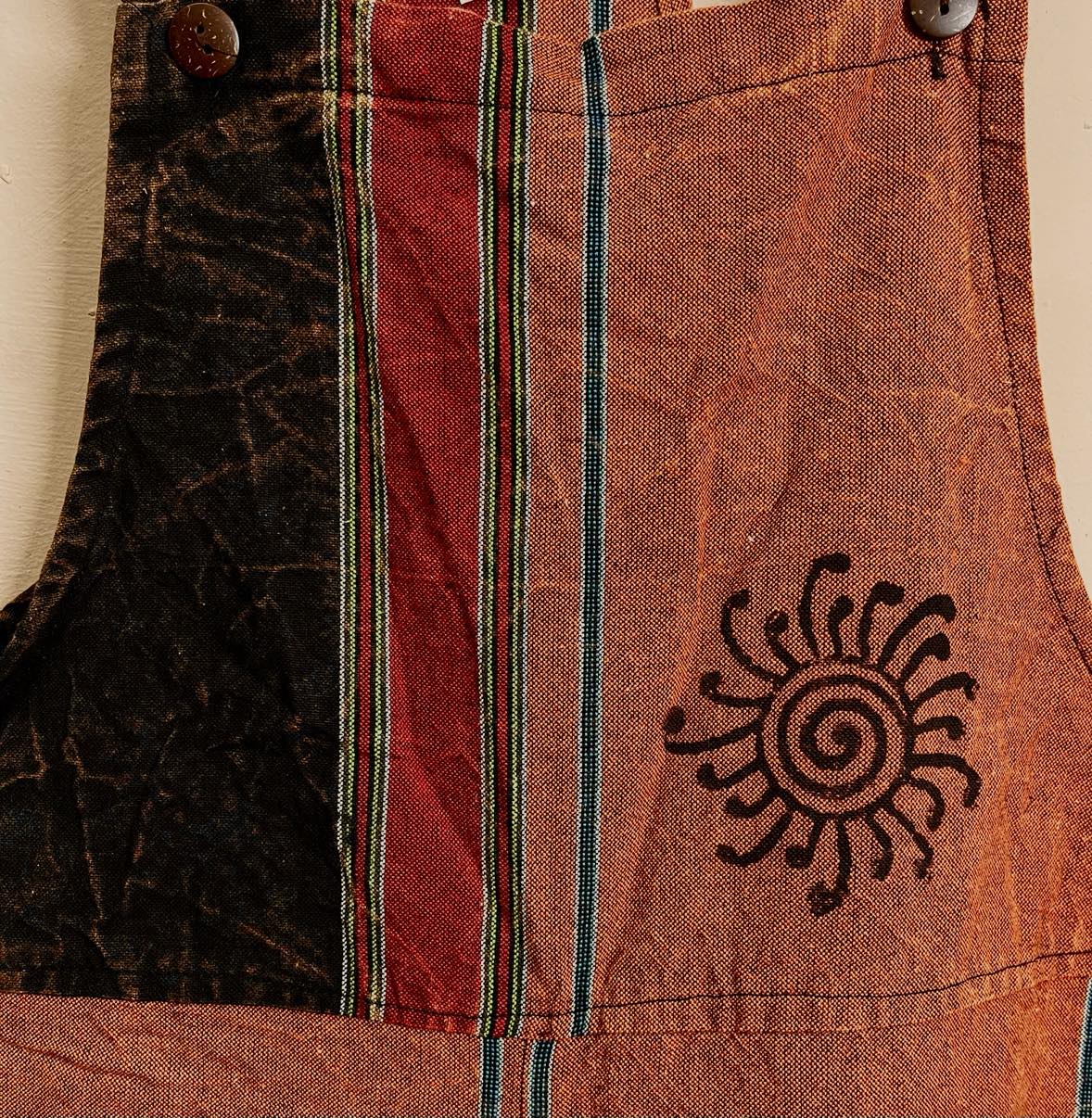 Sharma Hippie-Print Dungarees M/L