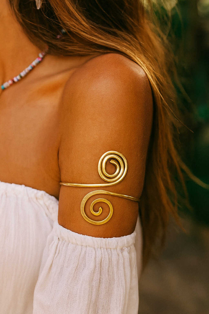 Brass Arm Bangle Swirl