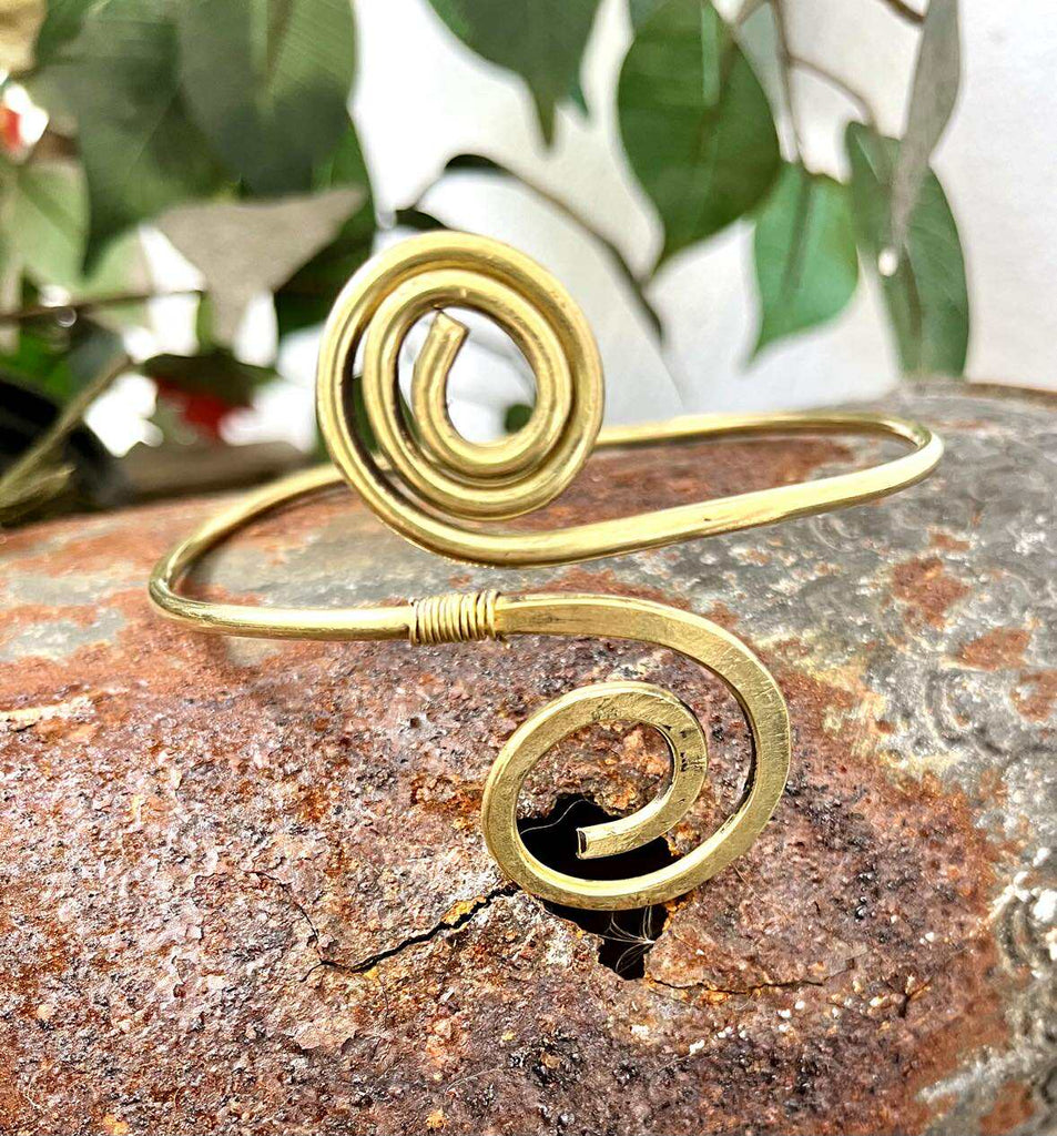 Brass Arm Bangle Swirl