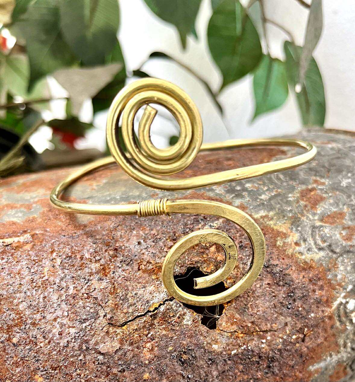 Brass Arm Bangle Swirl