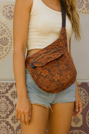 Boho Festival Floral Moon Bag