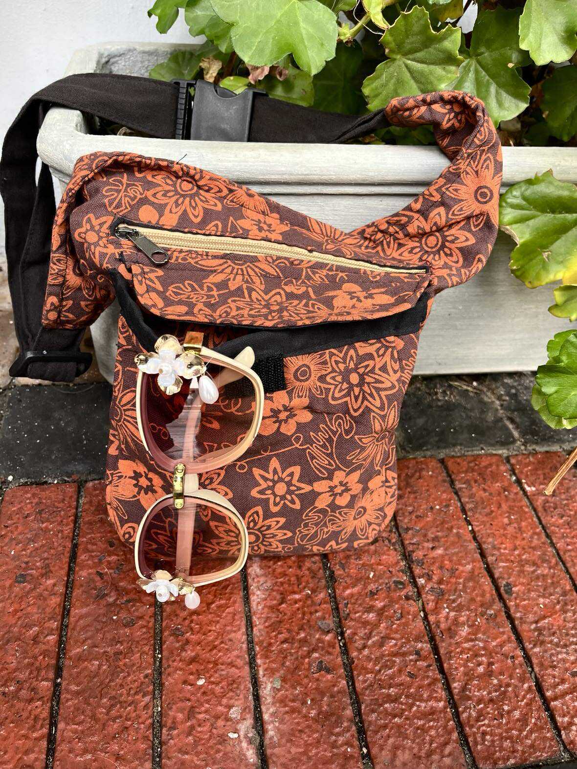 Boho Festival Floral Moon Bag