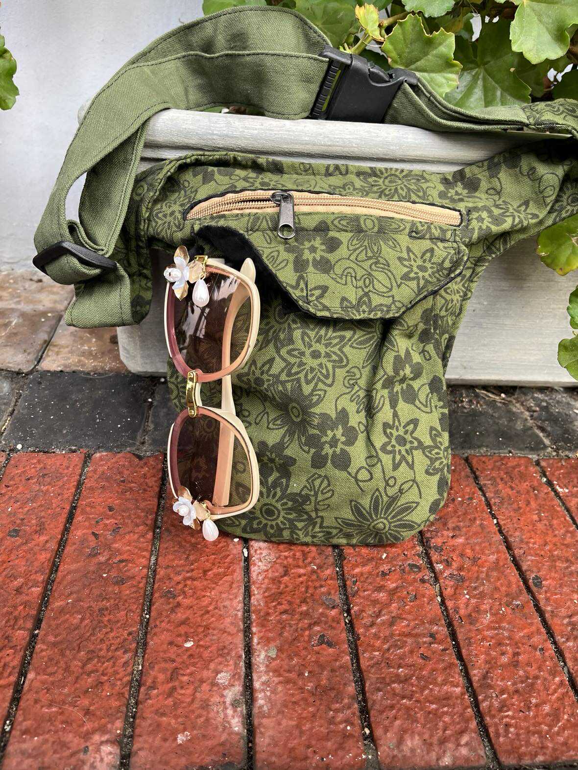 Boho Festival Floral Moon Bag