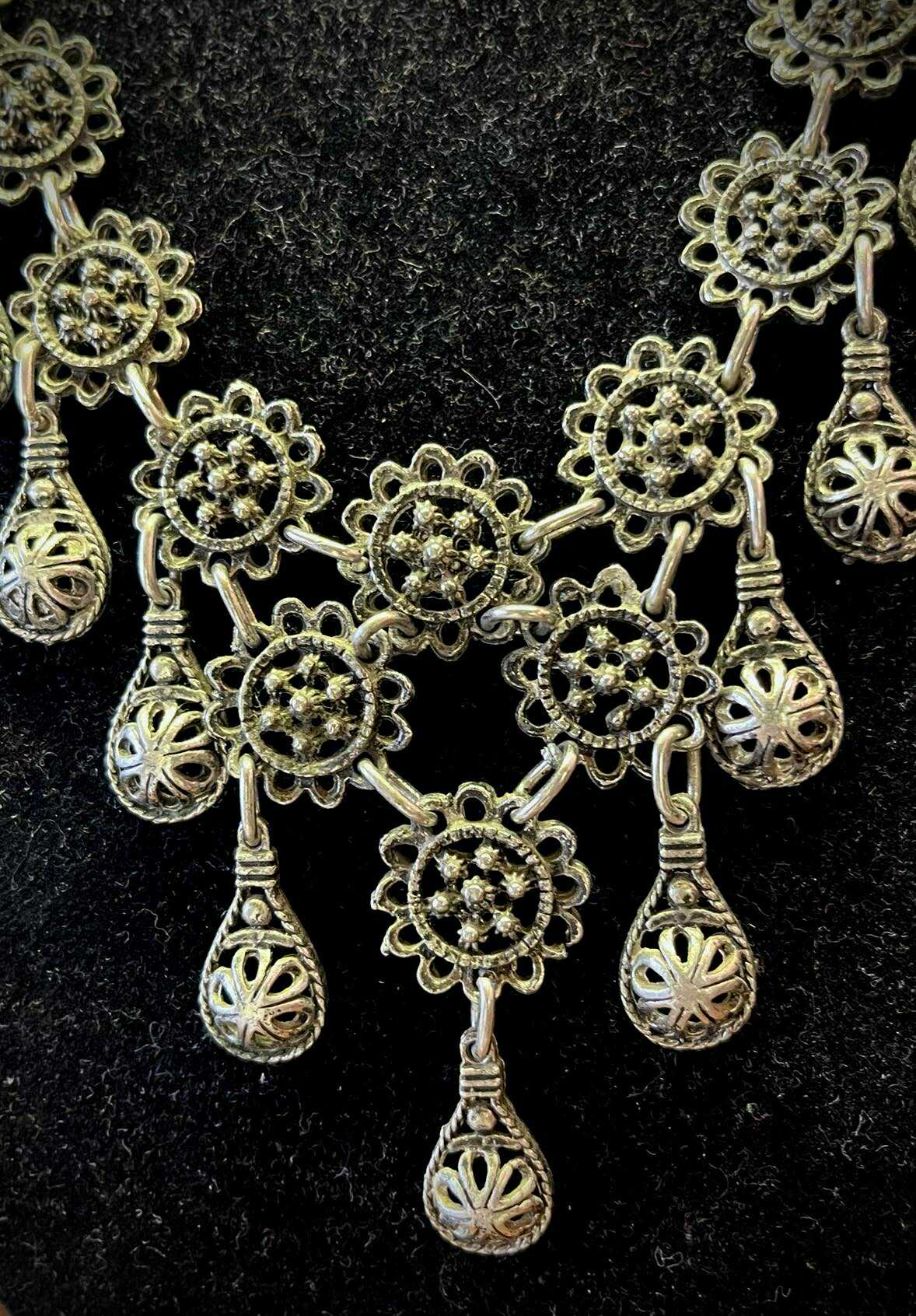 Boho Sunflower Filigree Necklace