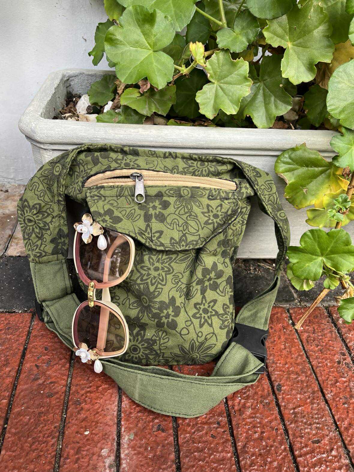 Boho Festival Floral Moon Bag
