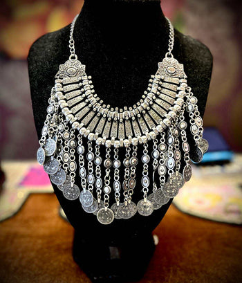 Nomad Moon Tribal Coin Necklace