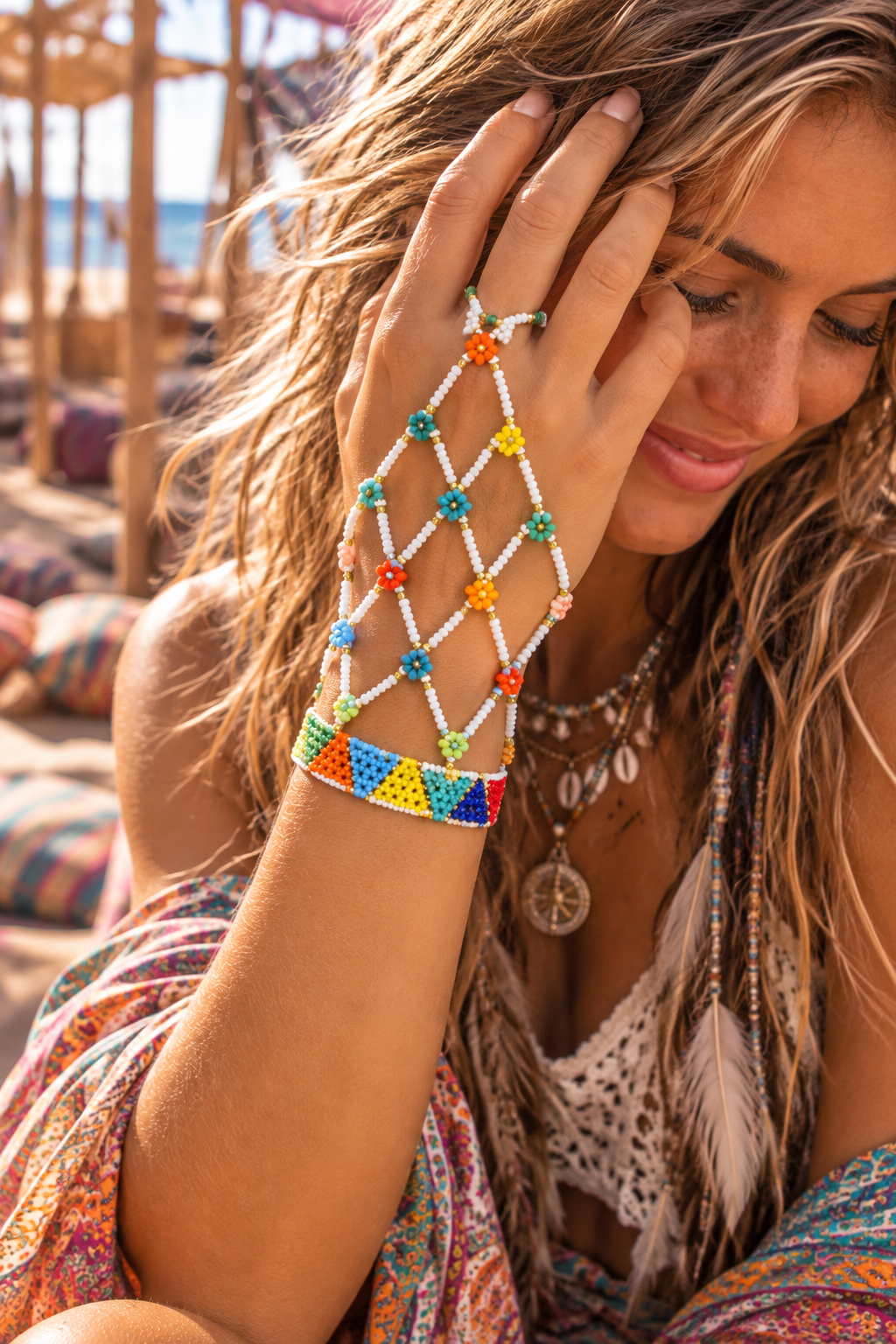 Beaded Slave Bangle