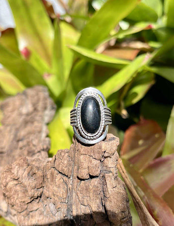 Giant Gemstone Silver Ring