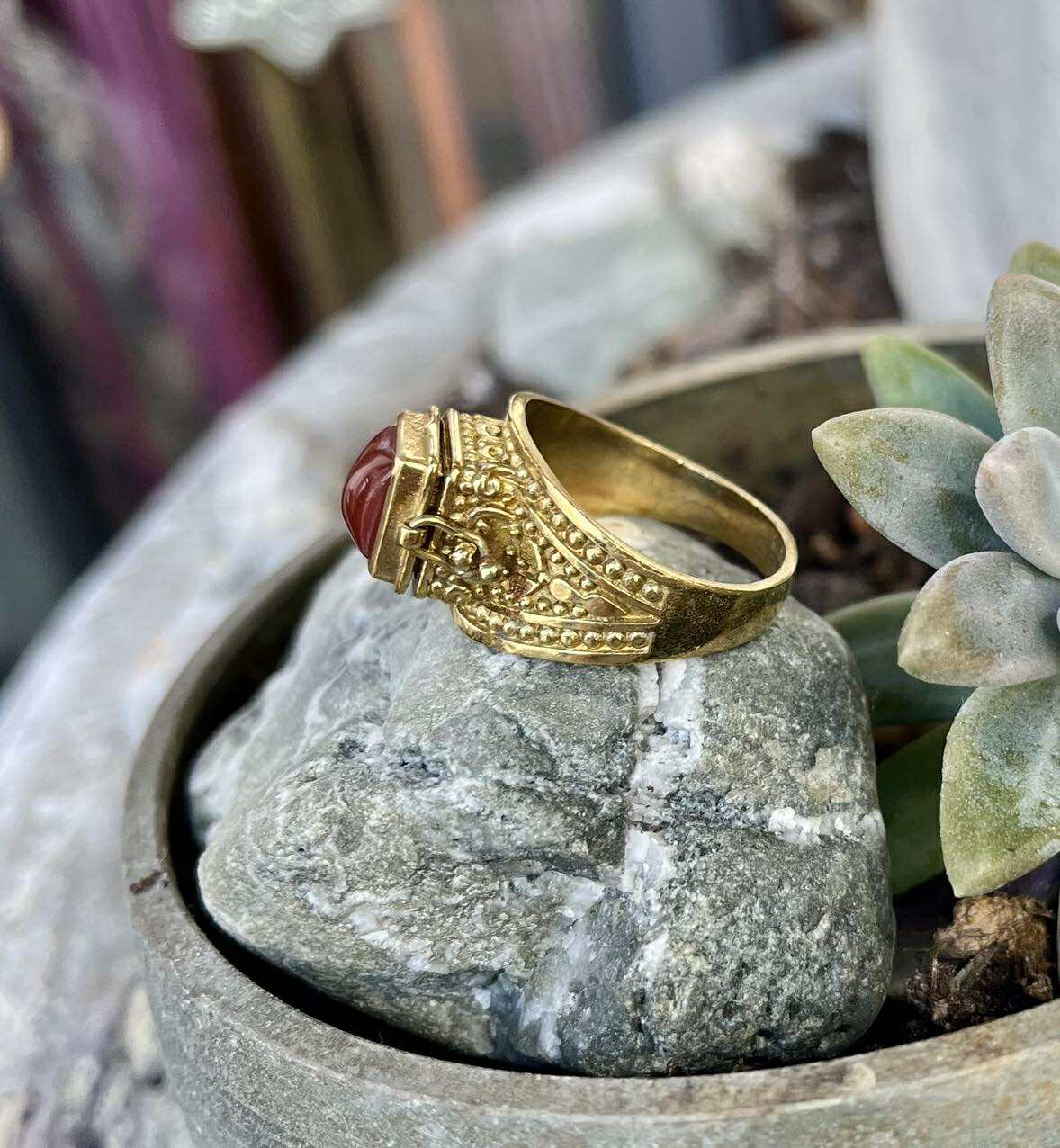 Poison Gemstone Rings Brass