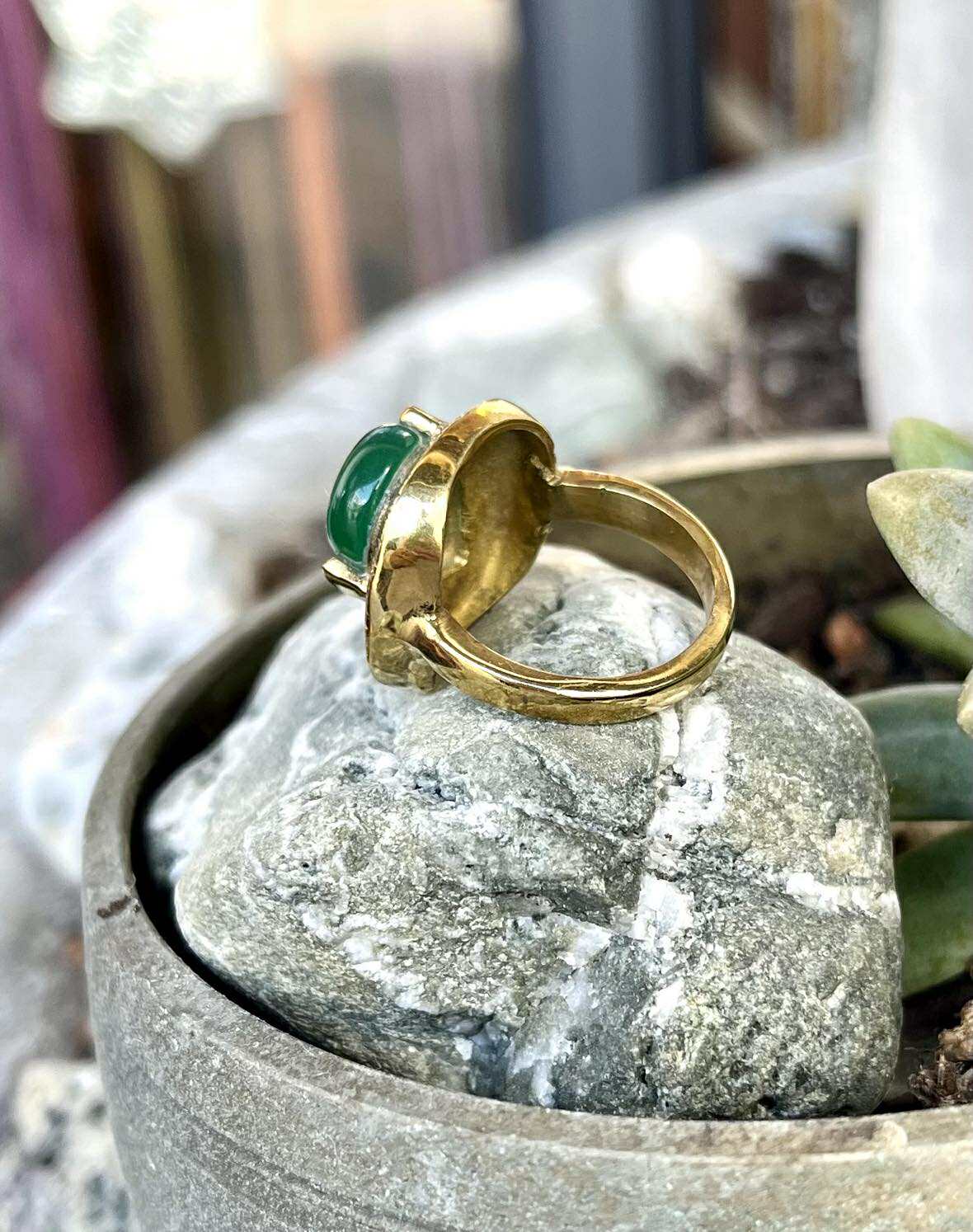 Handcrafted Gemstone Brass Rings