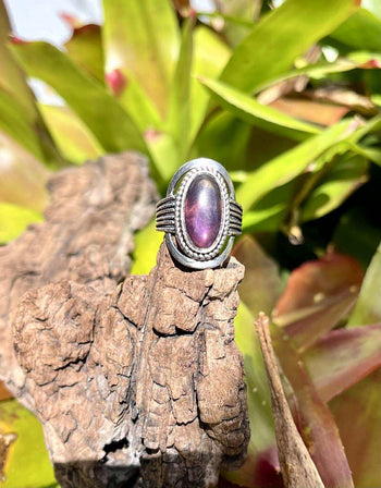 Giant Gemstone Silver Ring