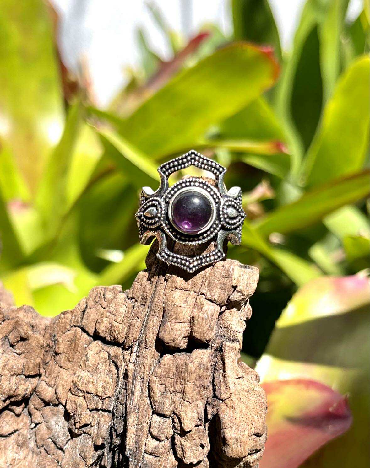 Mystic Shield  Gemstone Ring