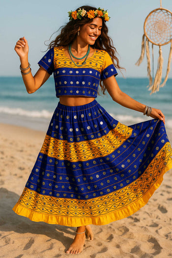 Boho Mirrorwork Two-Piece Set