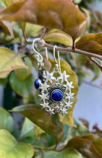 Silver Celestial Starburst Earings