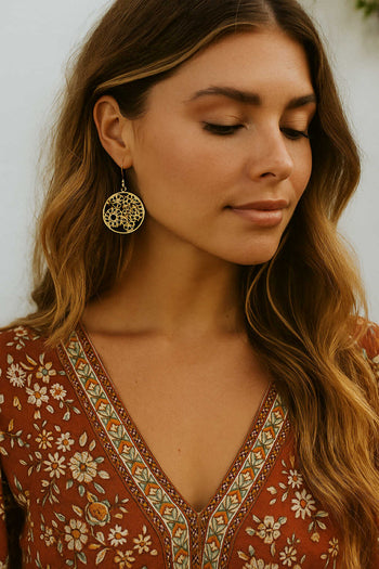 Boho Brass Bloom Earings
