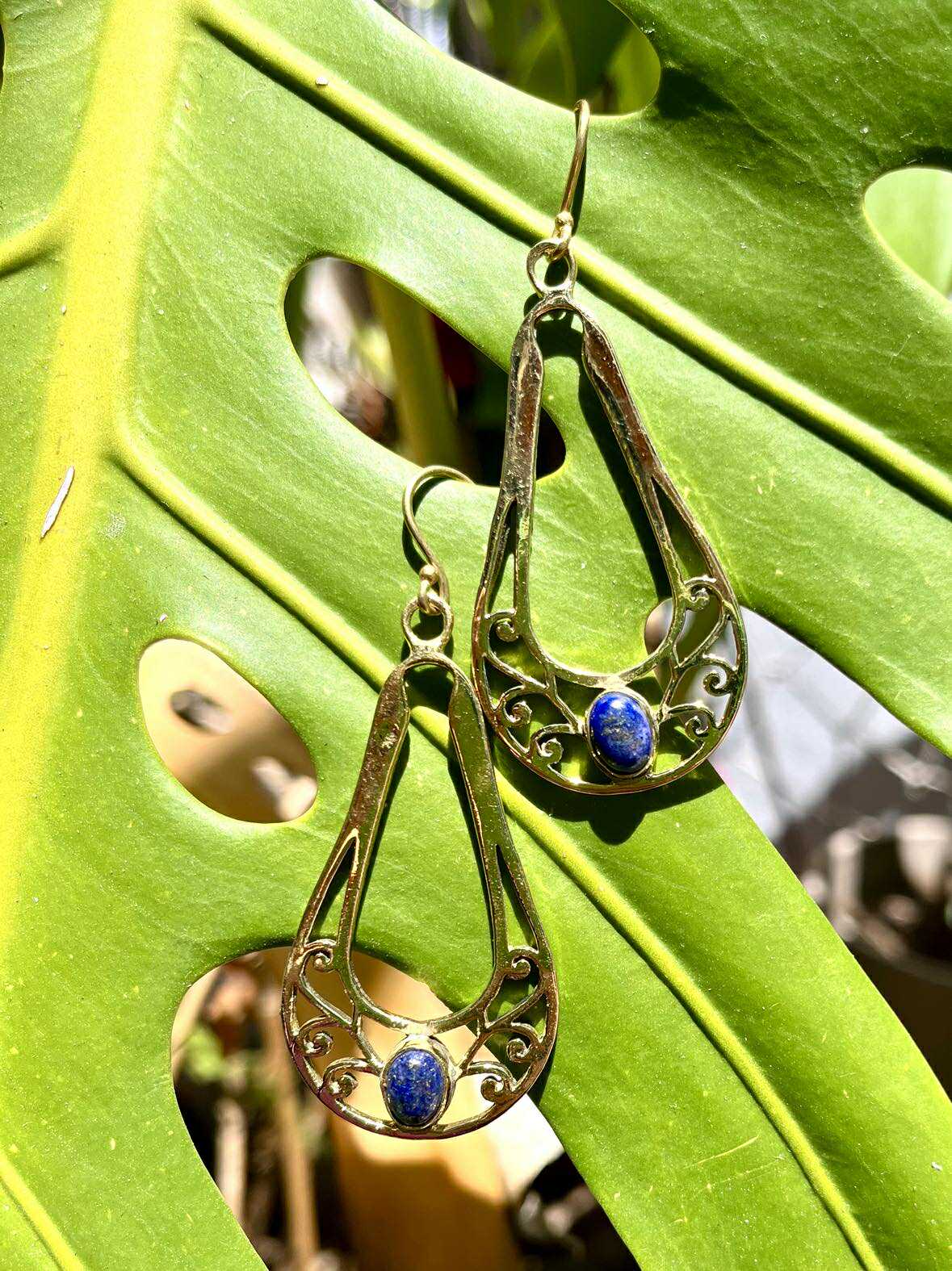 Brass Teardrop Flow Earings