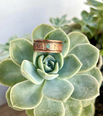 Copper Gemstone Spinner Ring