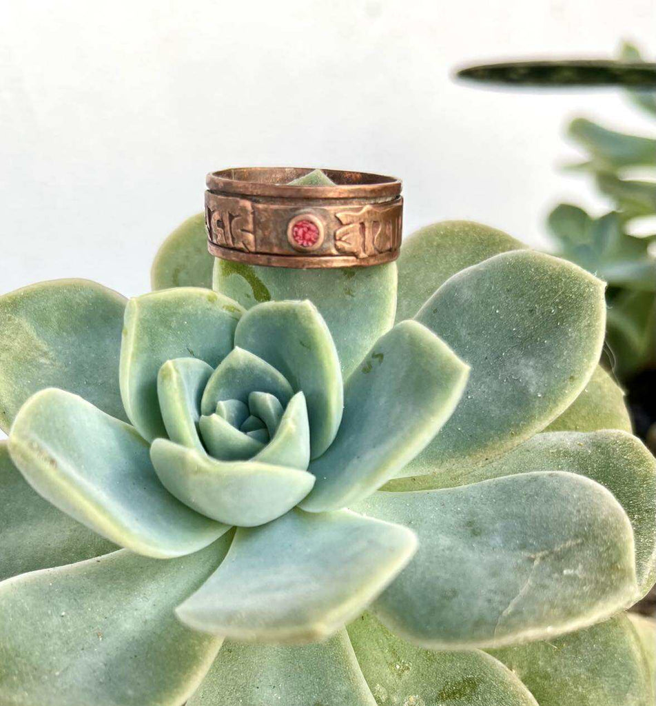 Copper Gemstone Spinner Ring