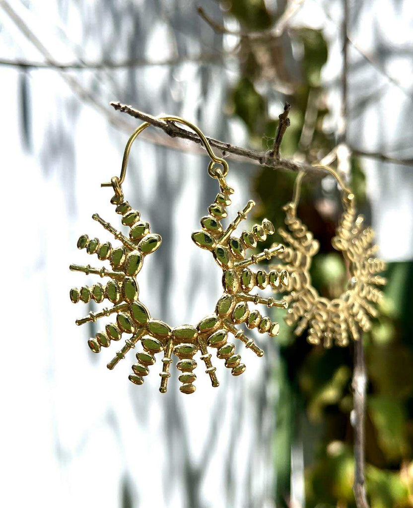 Golden Sunburst Tribal Hoops