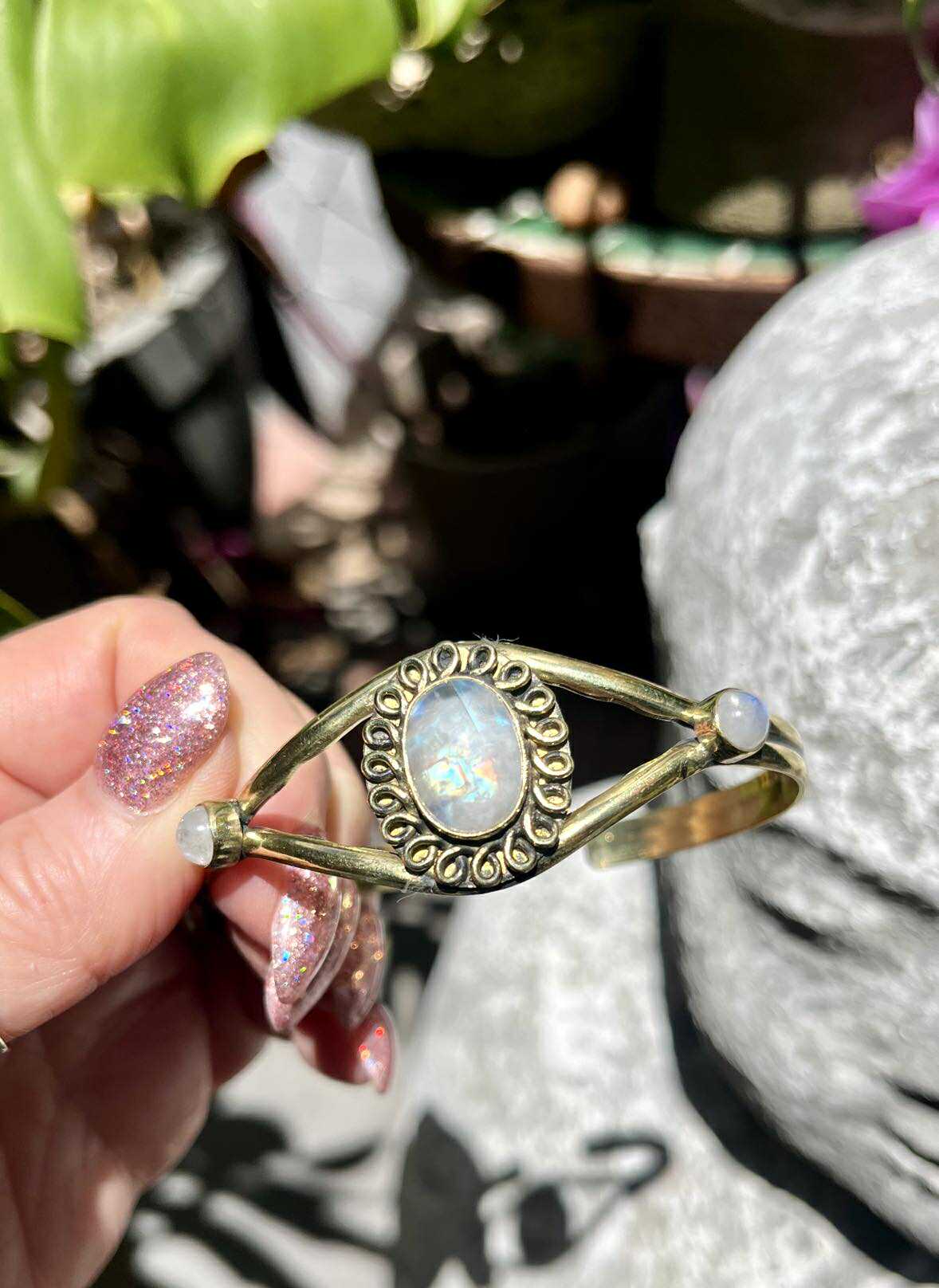 Brass Orbit Gem Bangles