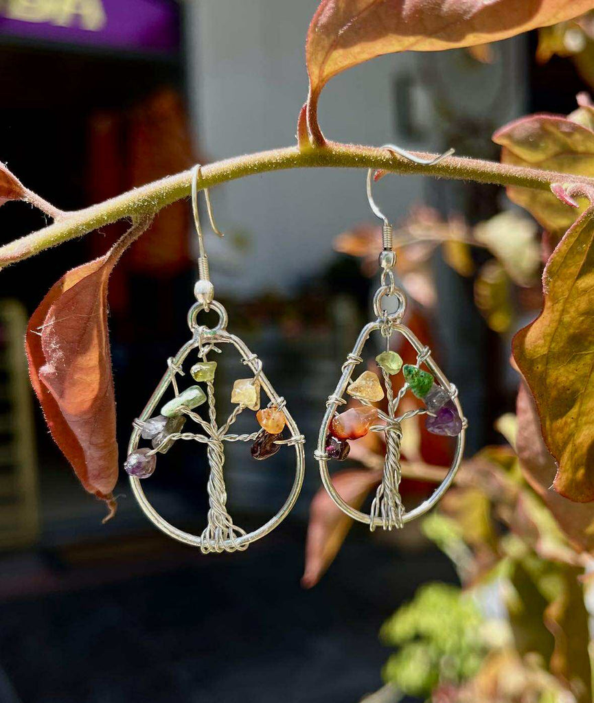 Tree Of Life Gemstone Earings