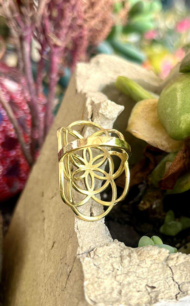 Golden Seed Of Life Ring