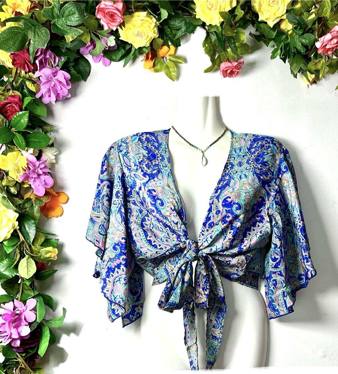 Silk Wrap-Around Flouncy Top