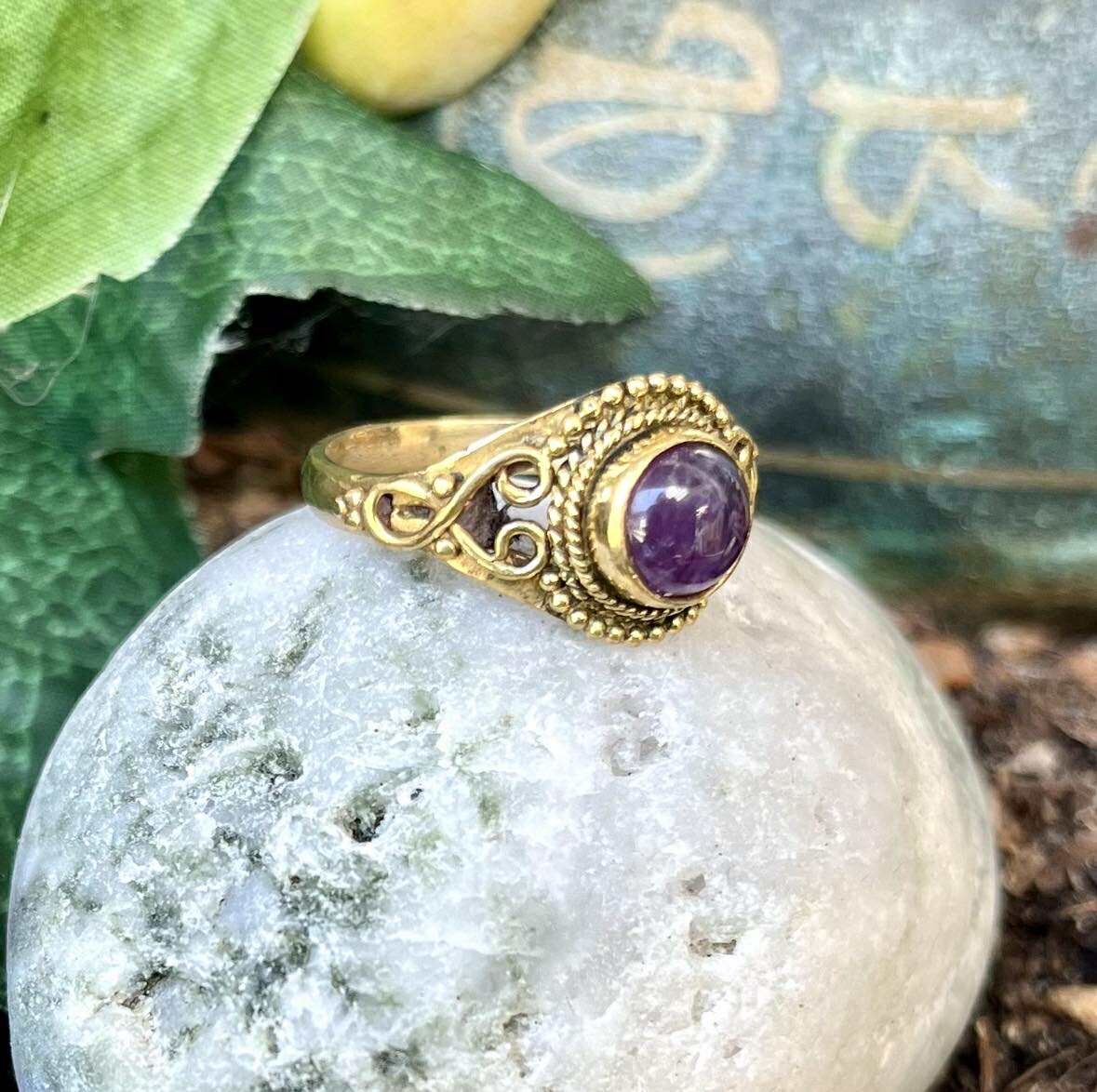 Brass Gypsy Heart Rings