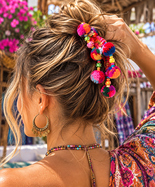 Boho Pom-Pom Hair Ties