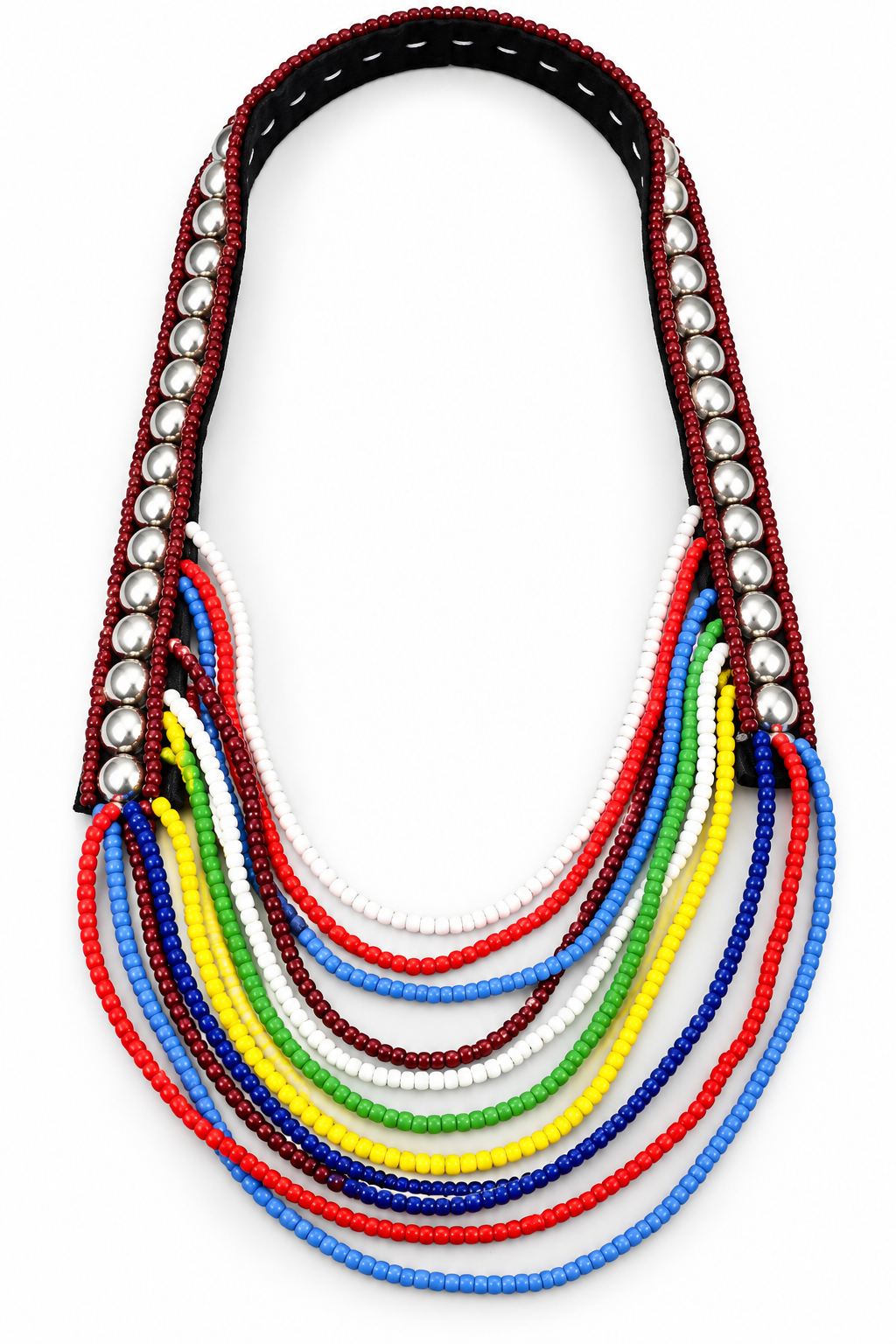 Hmong Tribal Cascade Beaded Necklace