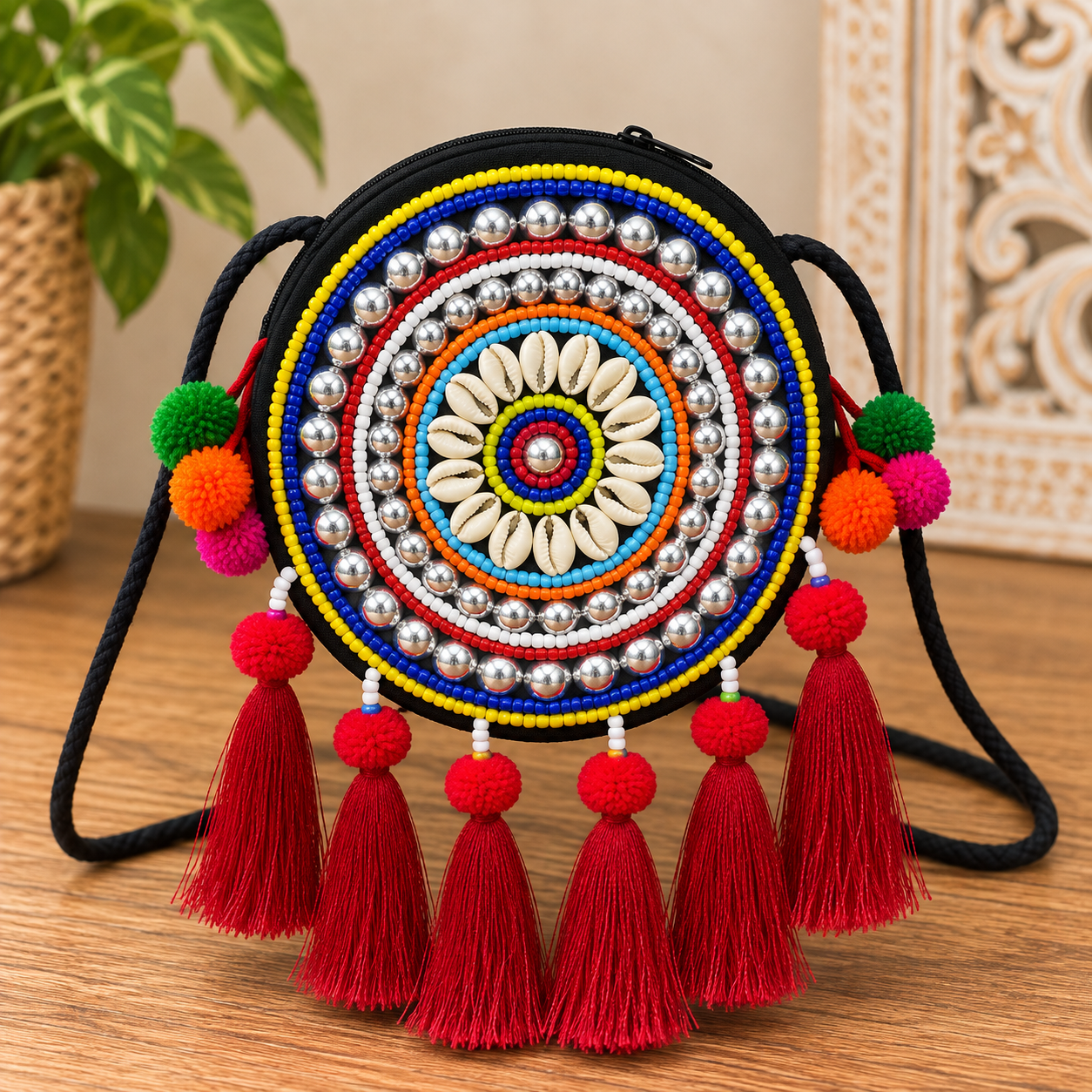 Hmong Boho Mandala Tassel Bags
