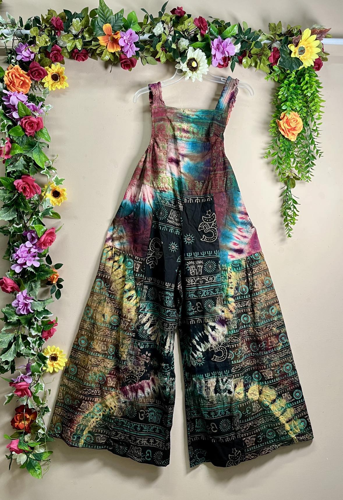 My Thai Wide-Leg Patchwork Dungaree