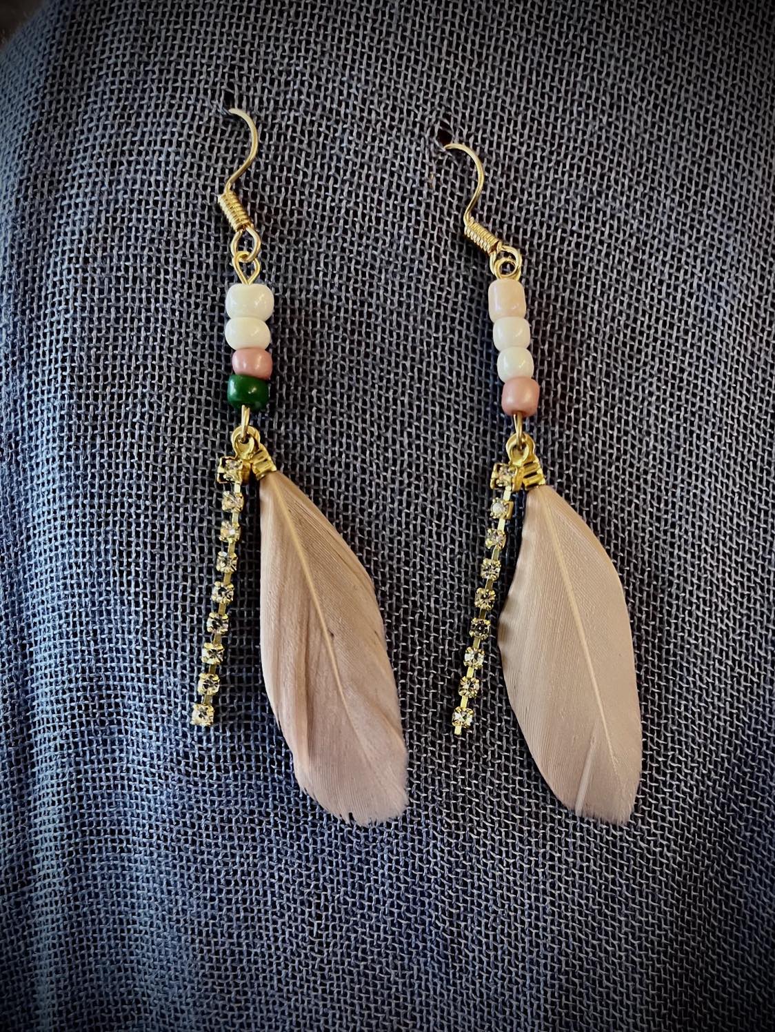 Feather Diamante Earings